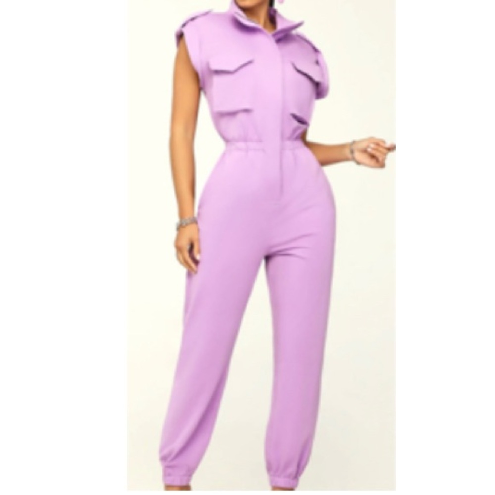 Stylish Lavender Sleeveless Jumpsuit